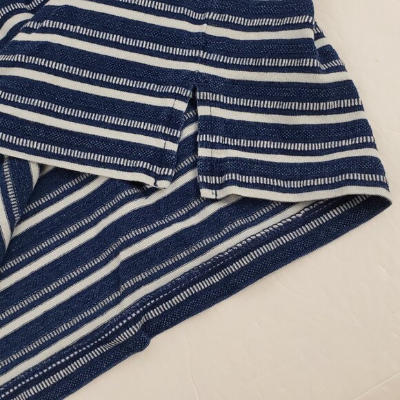 Madewell XXS Blue White Stripe Womens T-shirt Top Summer Spring Buttons - Picture 12 of 13